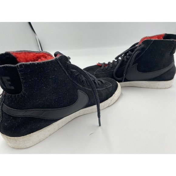 Nike Women’s Blazer Mid Premium Suede Shoes Black Red 7.5 403729 007 - Picture 5 of 8